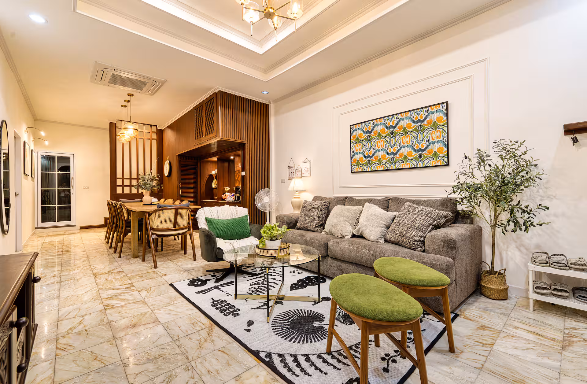 The living room at the house.