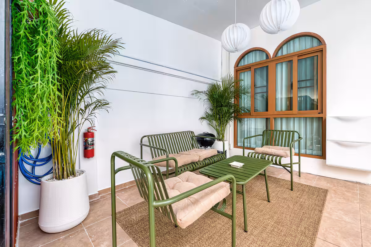 The terrace at the house.
